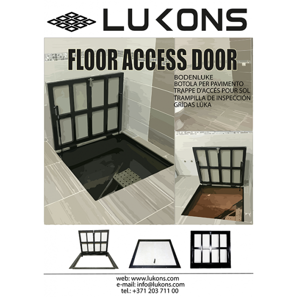 Bodenluke schachtabdeckung - Zugangsplatte für Fliesenböden 60 cm x 160 cm 